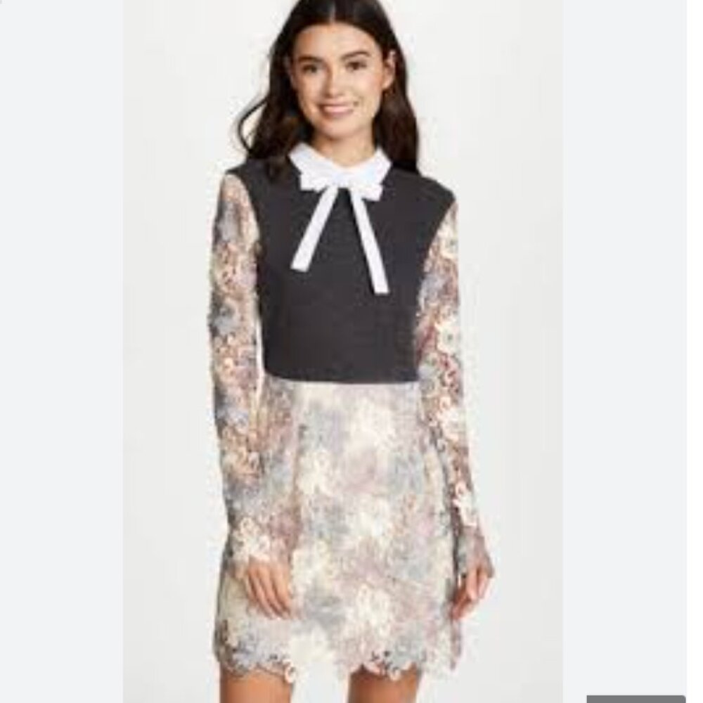 Endless Rose Black Bodice Lace Long Sleeve Mini Dress